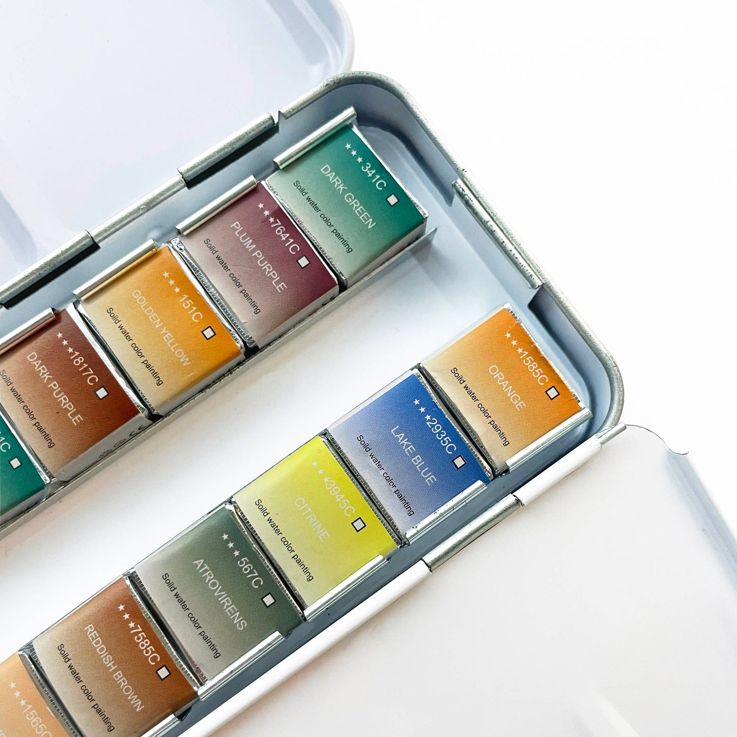Watercolor Set - Travel-Friendly Metal Palette - 12 Colors