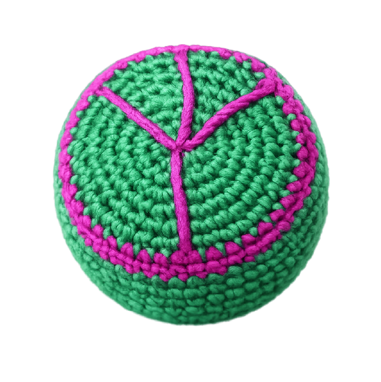 Extreme Retro Hand-Knitted Kick Pouch Footbag - 12/Display