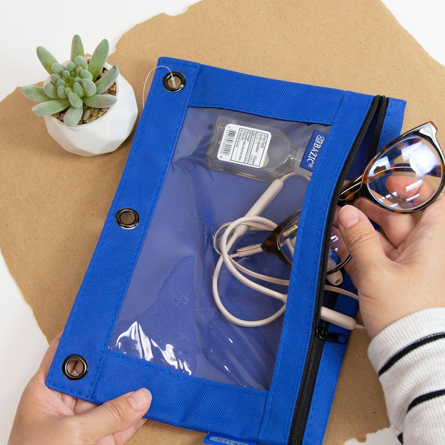 3-Ring Pencil Pouch with Clear Window