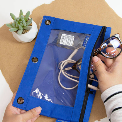3-Ring Pencil Pouch with Clear Window