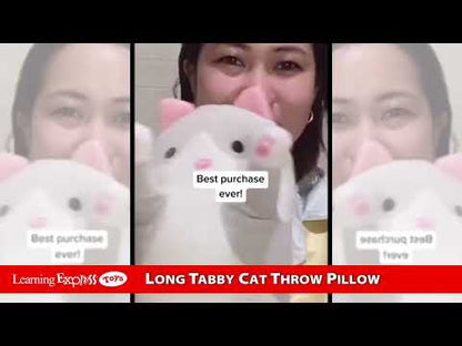 Long Grey Tabby Cat Pillow