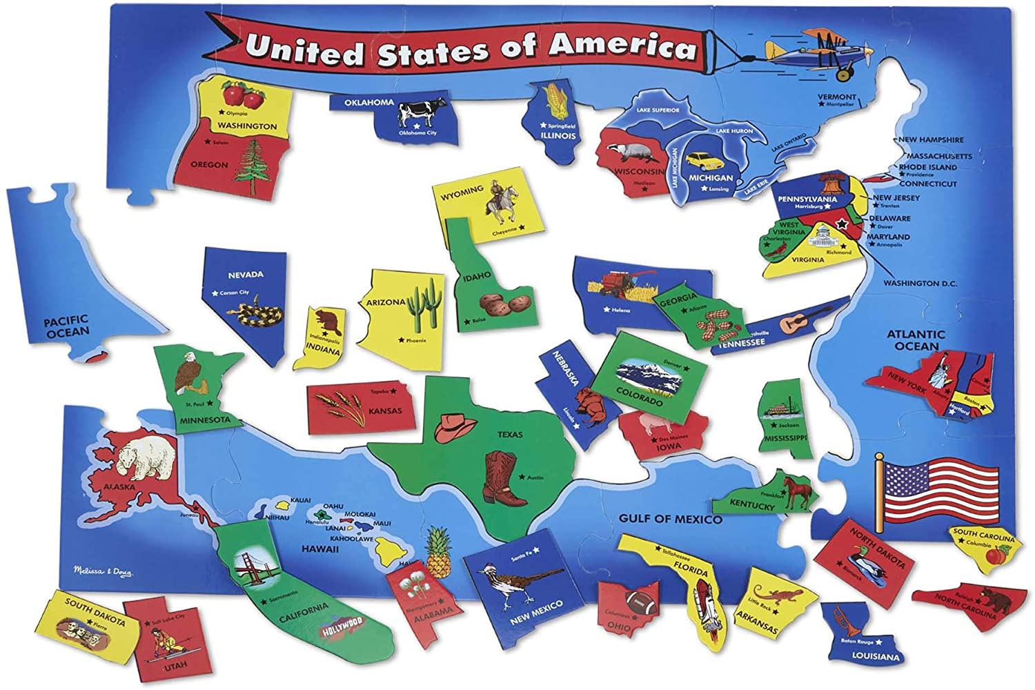 USA Map 51 Pc Floor Puzzl