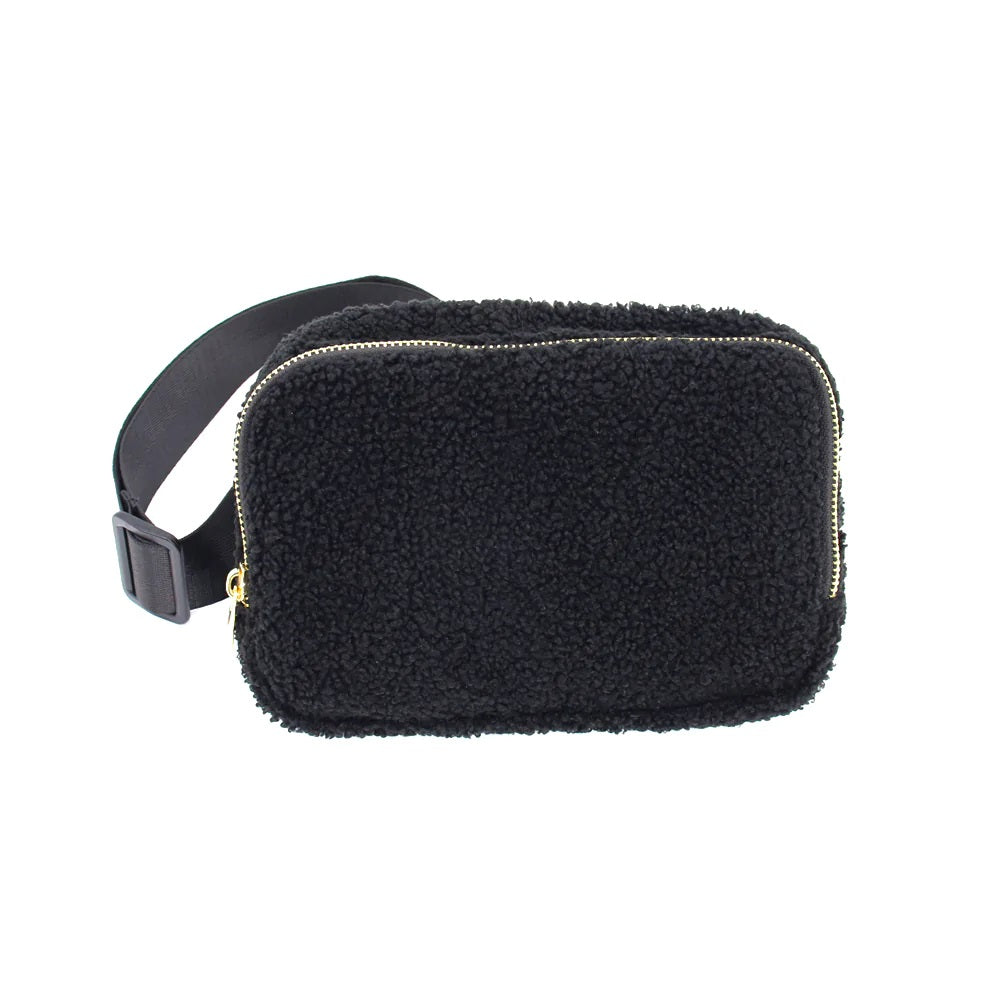 Black Sherpa Waist Bag