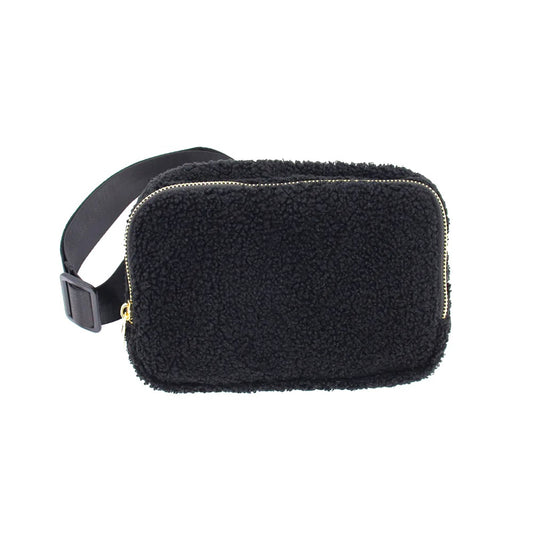 Black Sherpa Waist Bag