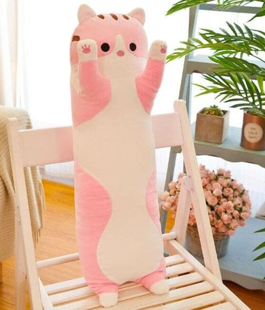 Long Plush Pink Tabby Cat