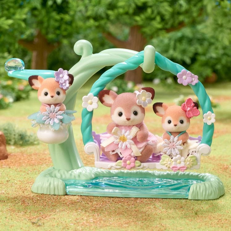 Deer Babies Floral Swing