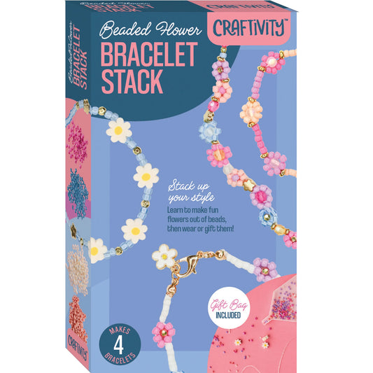 Flower Bead Bracelet Stack